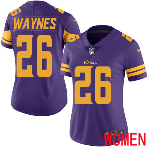 Minnesota Vikings #26 Limited Trae Waynes Purple Nike NFL Women Jersey Rush Vapor Untouchable->youth nfl jersey->Youth Jersey